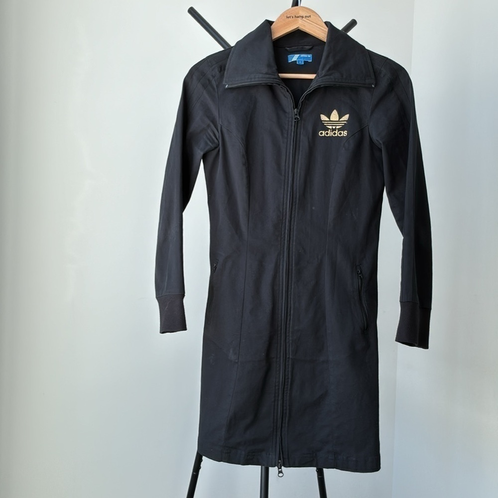 ADIDAS Full Length Jacket | Black/Gold | Women’s Small | Fitted - Picture 2 of 11